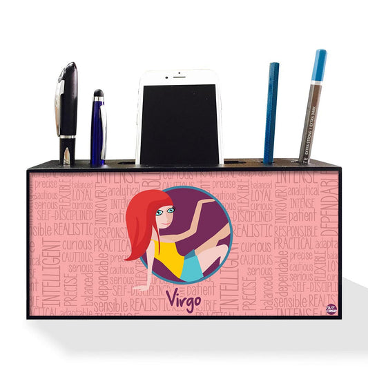 Pen Mobile Stand Holder Desk Organizer - Virgo Pink Nutcase