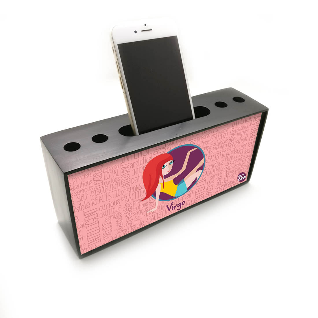 Pen Mobile Stand Holder Desk Organizer - Virgo Pink Nutcase