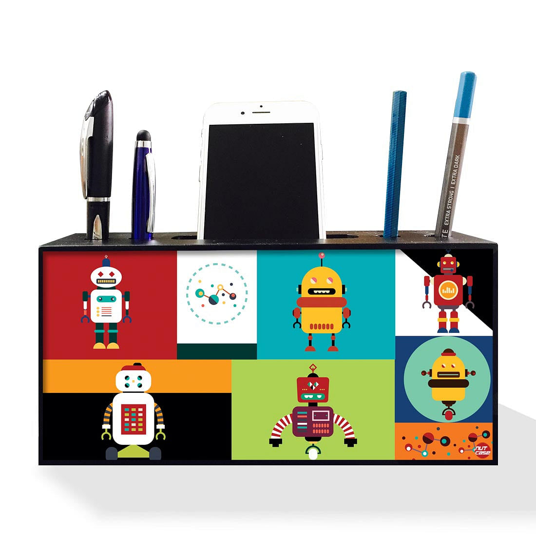 Pen Mobile Stand Holder Desk Organizer - Robots Nutcase