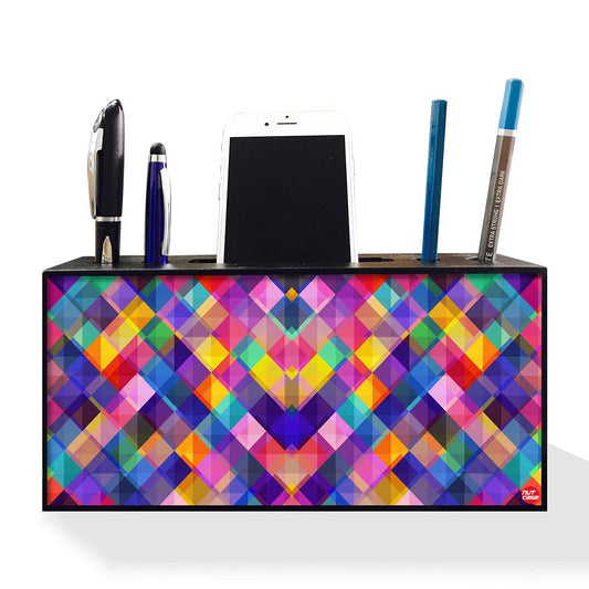 Pen Mobile Stand Holder Desk Organizer - Colorful Checkbox Nutcase