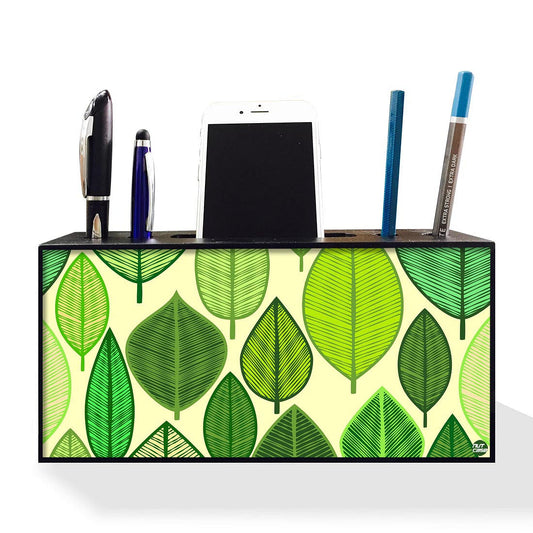 Mobile Holder With Pen Stand Desk Organizer for Office - Leaves Nutcase