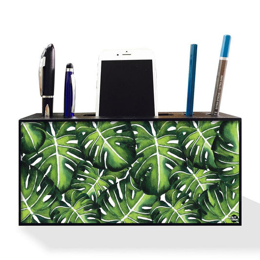 Pen Mobile Stand Holder Desk Organizer - Monstera Plants Nutcase