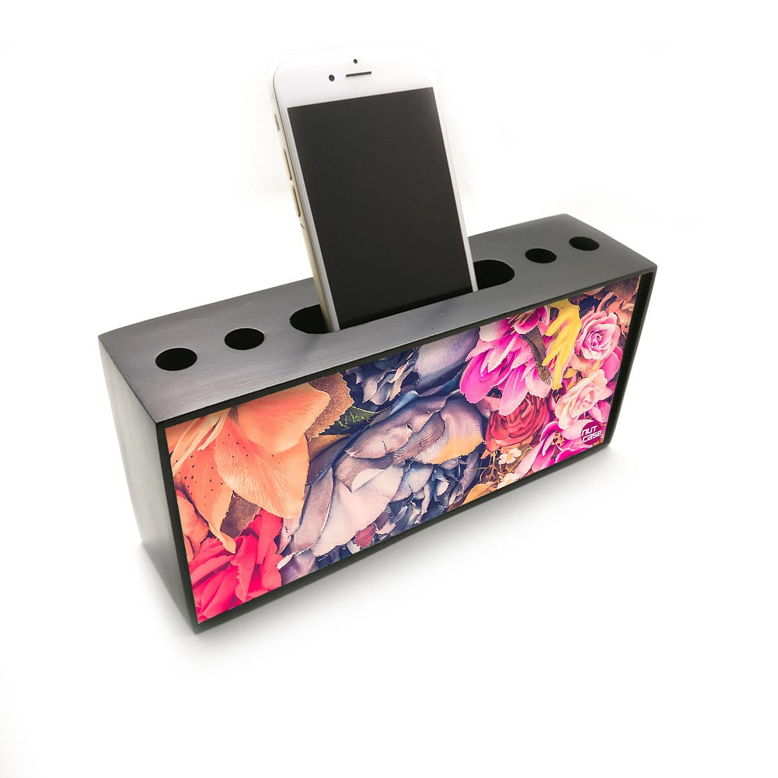 Pen Mobile Stand Holder Desk Organizer - Colorful Roses Nutcase