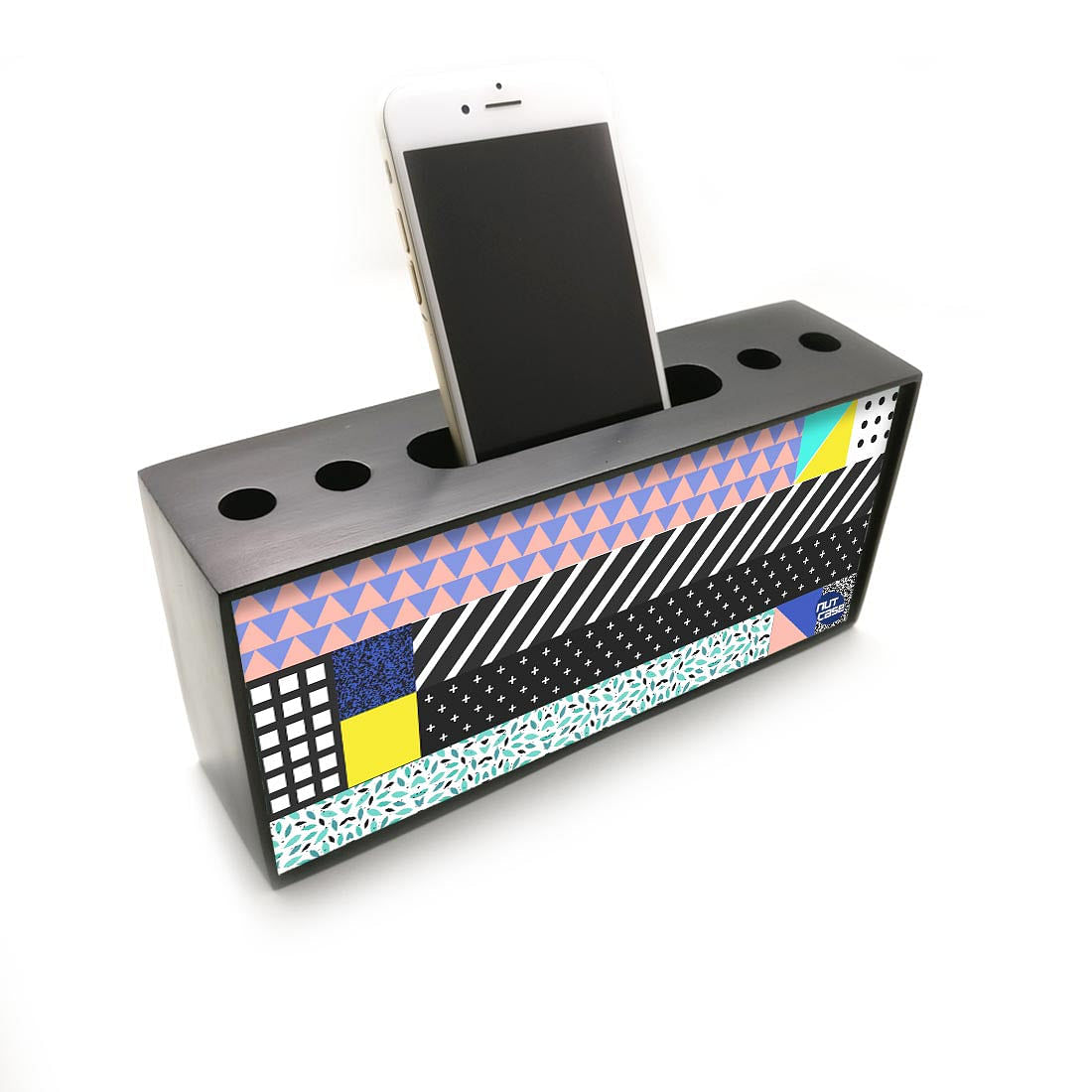 Pen Mobile Stand Holder Desk Organizer - Line Pattern Nutcase