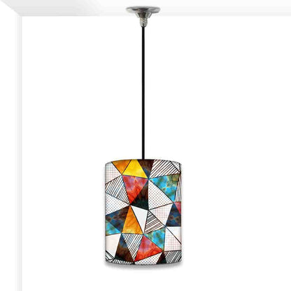 Fancy Ceiling Pendant Lamp - Colorful Triangles Nutcase