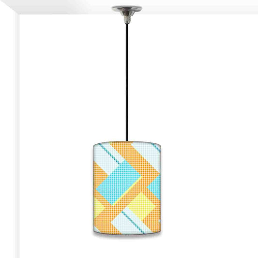 Designer Antique Hanging Pendant Lamp - Fabric With Dark Shade Nutcase