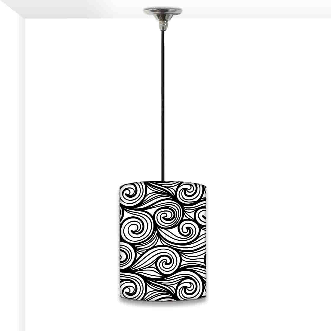 New Modern Hanging Pendant Lamp - Waves Pattern Black Nutcase