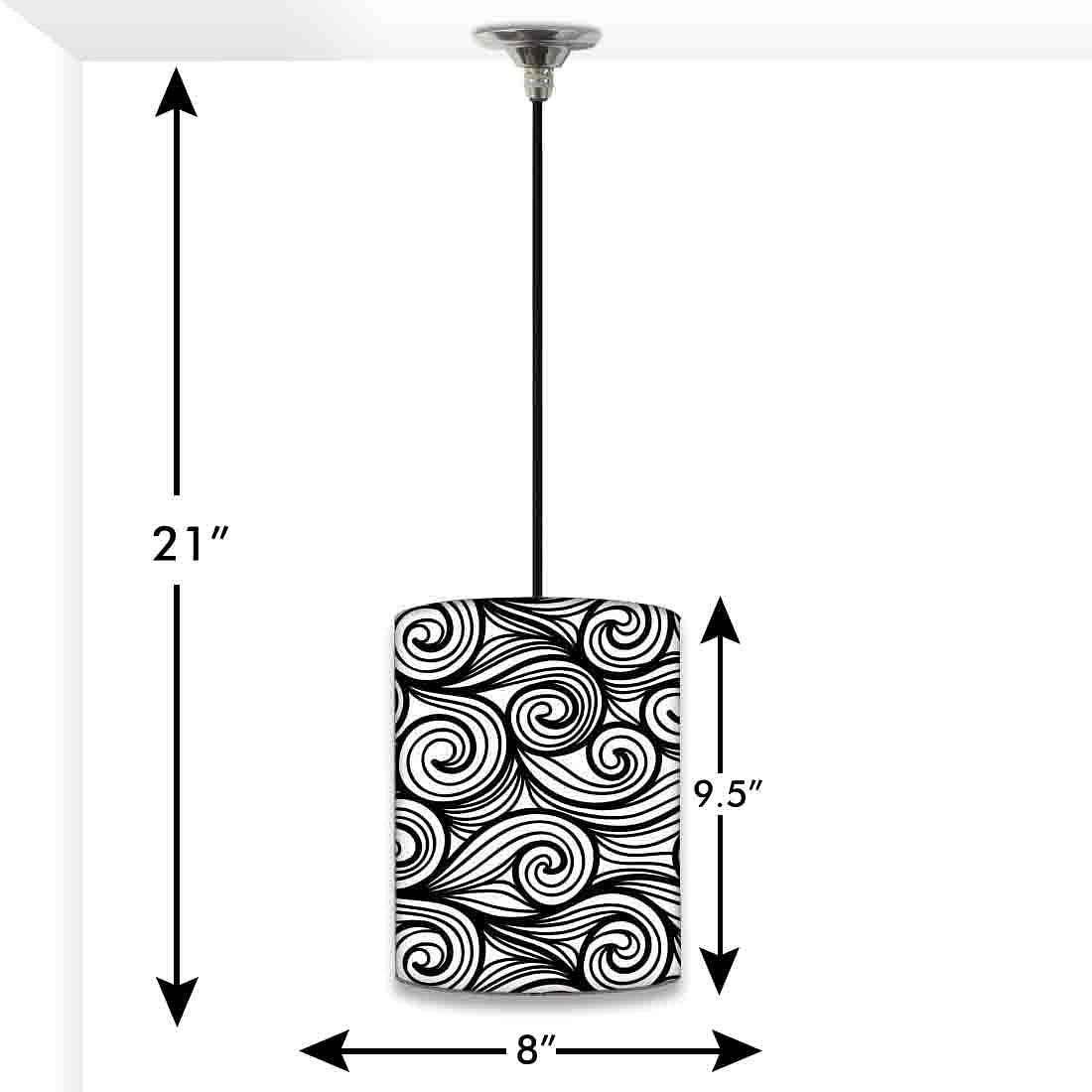 New Modern Hanging Pendant Lamp - Waves Pattern Black Nutcase
