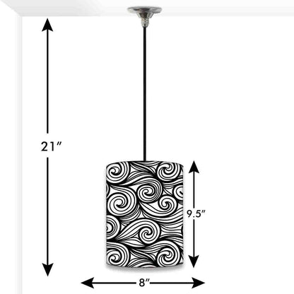 New Modern Hanging Pendant Lamp - Waves Pattern Black Nutcase