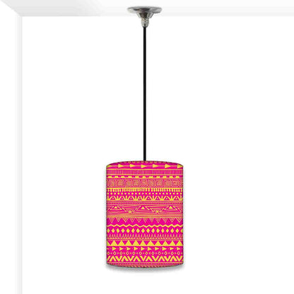 Beautiful Bedside Pendant Lamp - Aztec Pattern Pink Nutcase