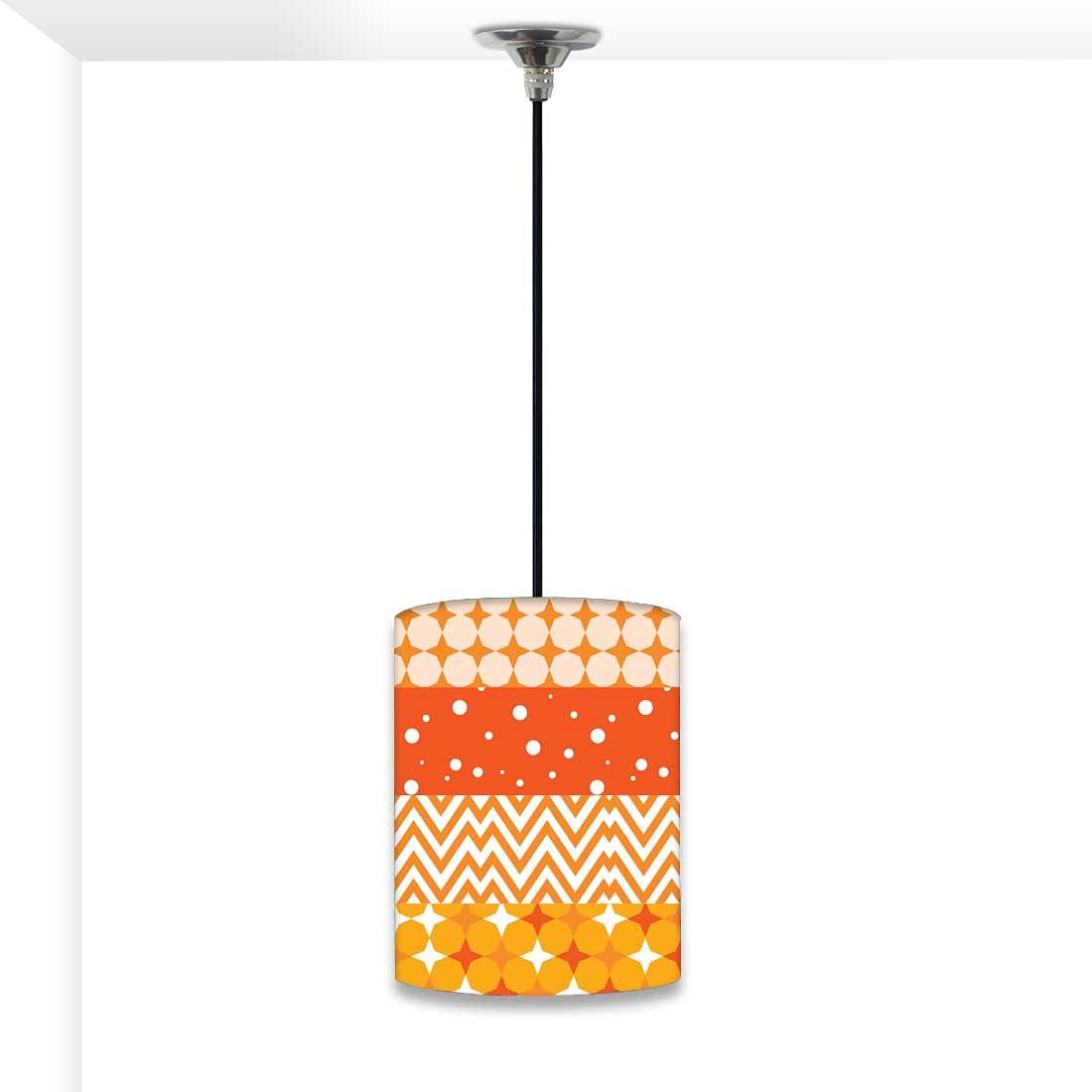 Ceiling Hanging Pendant Lamp Shade - Orange Pattern Nutcase