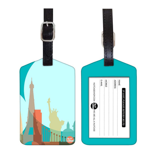 Luggage Tags Set Of 2 -  WORLD AND CITIES Nutcase