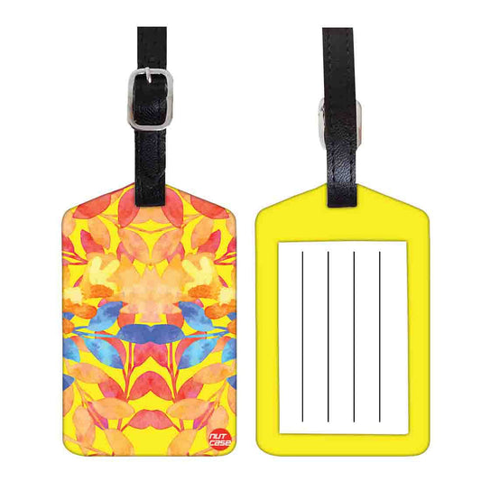 Luggage Tags Set Of 2 -  Leaves Yellow Nutcase
