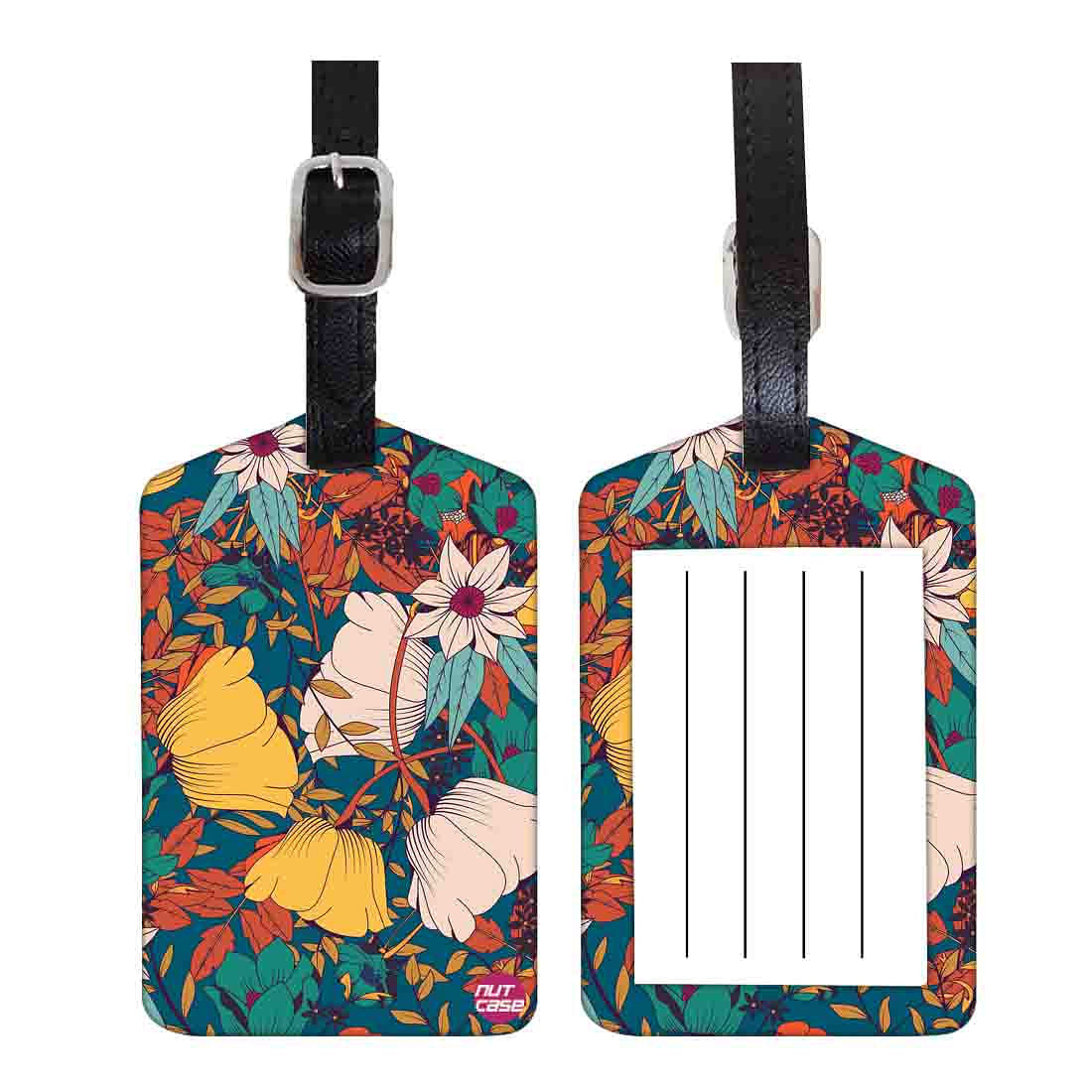 Luggage Tags Set Of 2 -  Rust Flowers Nutcase