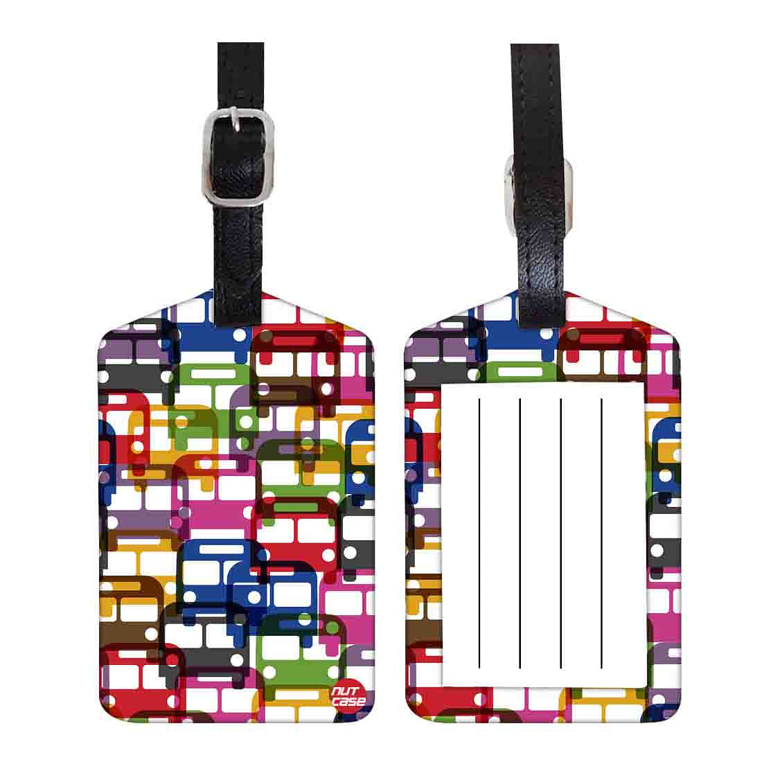 Luggage Tags Set Of 2 -  Buses Eyerywhere Nutcase