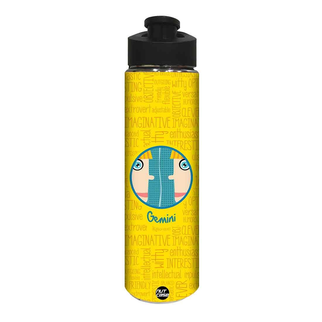 Designer Stainless Steel Water Bottle -  Gemini Zodiac Signs Nutcase