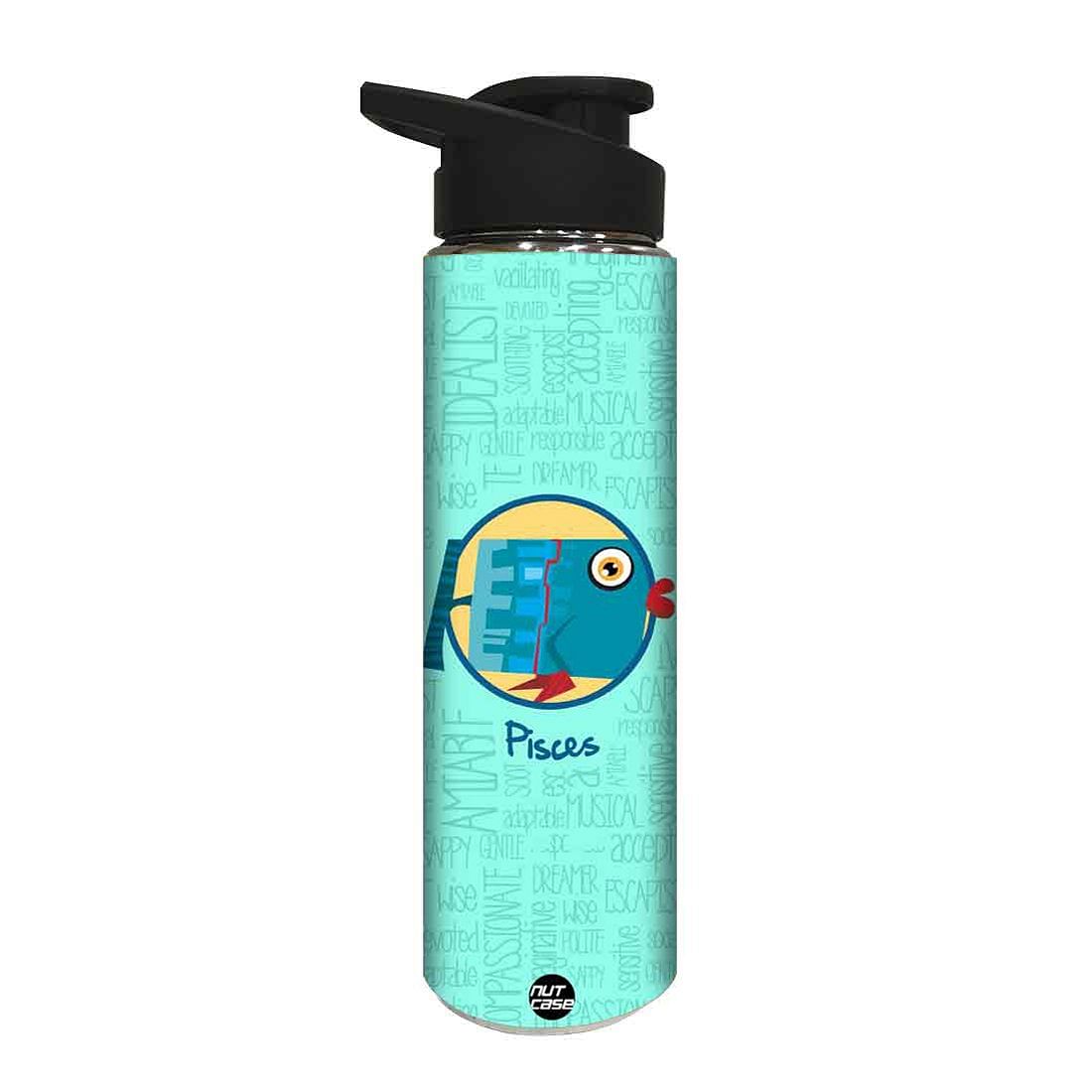 Designer Sipper Bottle for Kids -  Pisces Zodiac Signs Nutcase