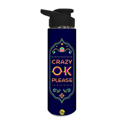 Stainless Steel Water Bottle -  Crazy Ok Please Nutcase