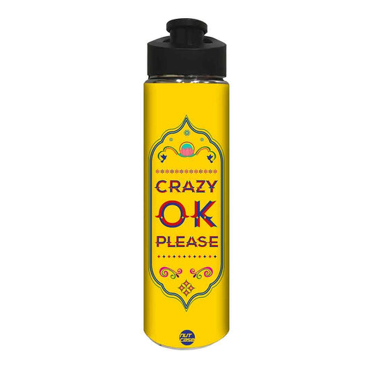 Yellow Designer Stainless Steel Sipper Bottle - Crazy Ok Nutcase