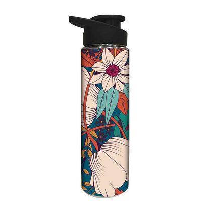 Stainless Steel Sipper Bottle -  Rust Flowers Nutcase