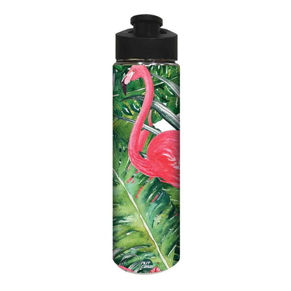 Designer Stainless Steel Water Bottle -  Swan and Leaves Nutcase