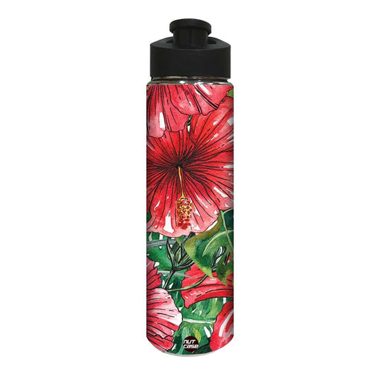 Steel Sipper Water Bottle for Gifts Ideas - Beautiful Hibiscus Nutcase