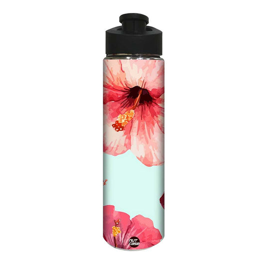 Decor Stainless Steel Water Bottle for Girls - Hibiscus Nutcase