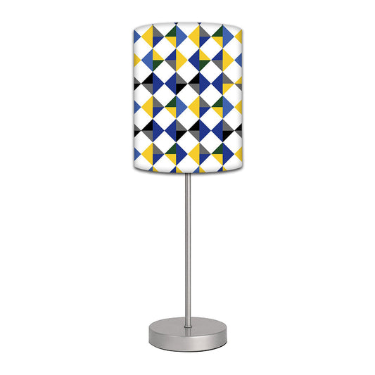 Stainless Steel Table Lamp For Living Room Bedroom -   Dimond Pattern Blue Nutcase