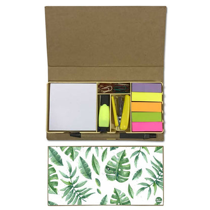 Stationery Kit Desk Organizer Memo Notepad - Green Plants Nutcase