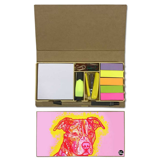 Stationery Kit Desk Organizer Memo Notepad - Pink Lab Love Nutcase