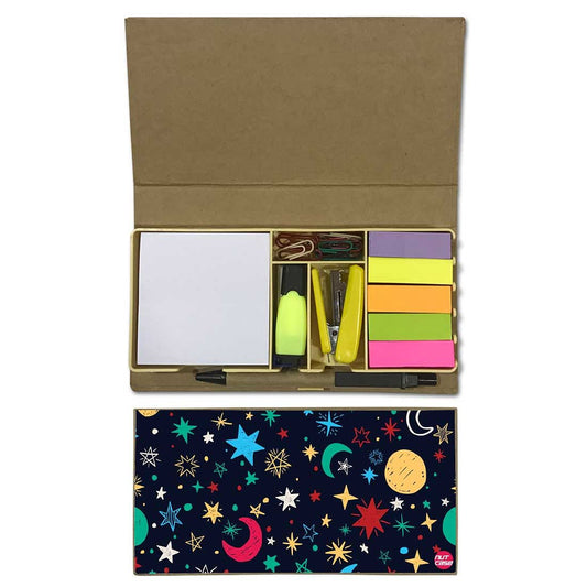 Stationery Kit Desk Organizer Memo Notepad - Night Stars Nutcase