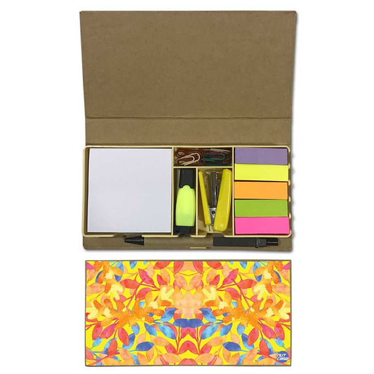 Stationery Kit Desk Organizer Memo Notepad - Sunny Florals Nutcase