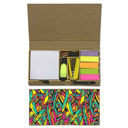 Stationery Kit Desk Organizer Memo Notepad - Pop Art Jungle Nutcase