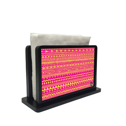 Tissue Holder Paper Napkin Stand - Pink Aztec Pattern Nutcase