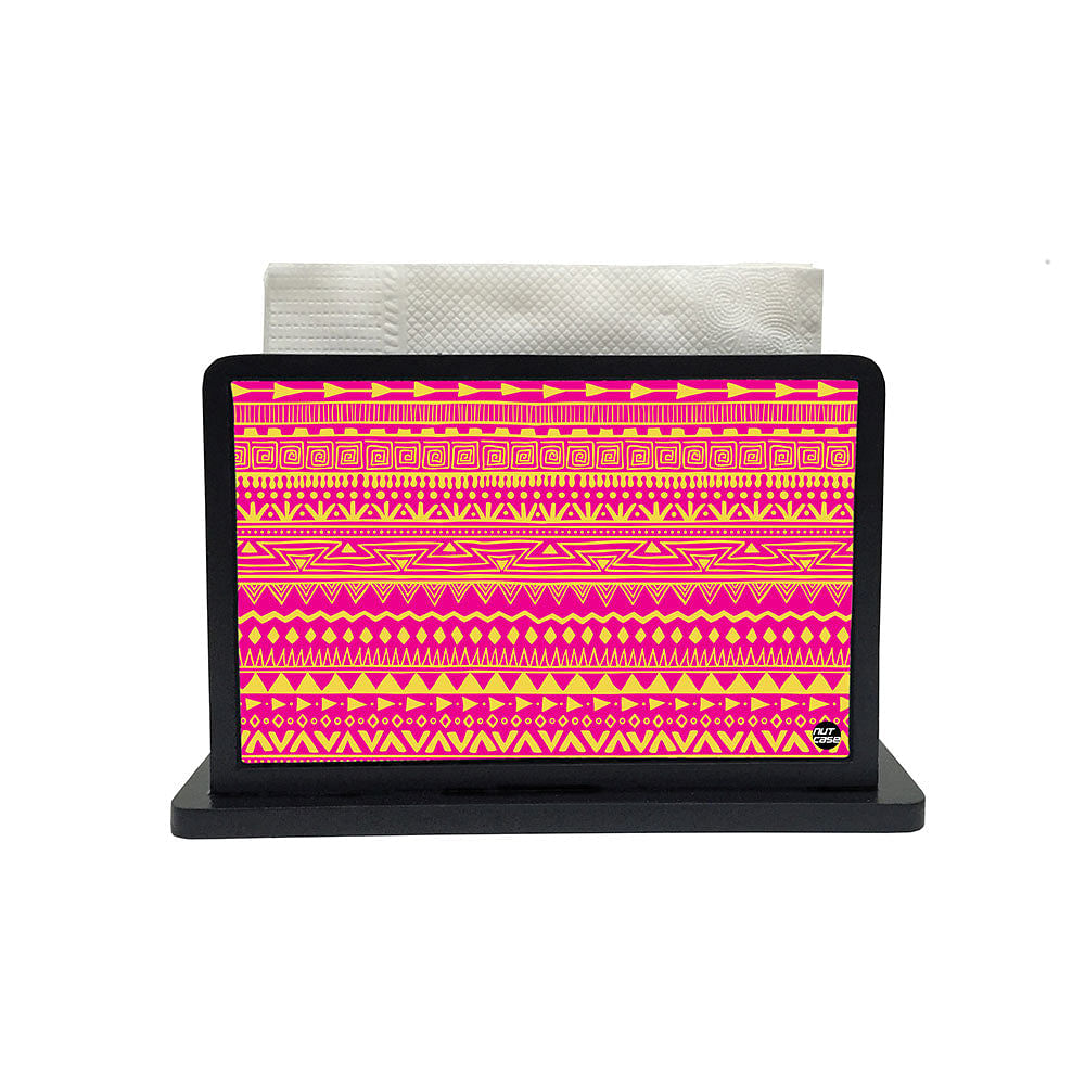 Tissue Holder Paper Napkin Stand - Pink Aztec Pattern Nutcase