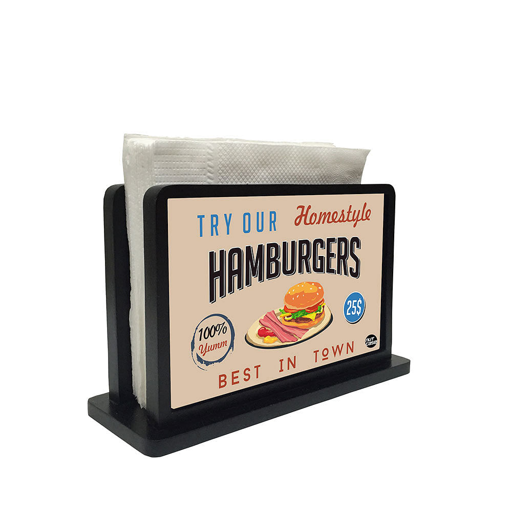 Tissue Holder Paper Napkin Stand - Hamburgers Nutcase