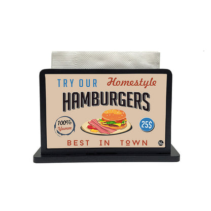 Tissue Holder Paper Napkin Stand - Hamburgers Nutcase