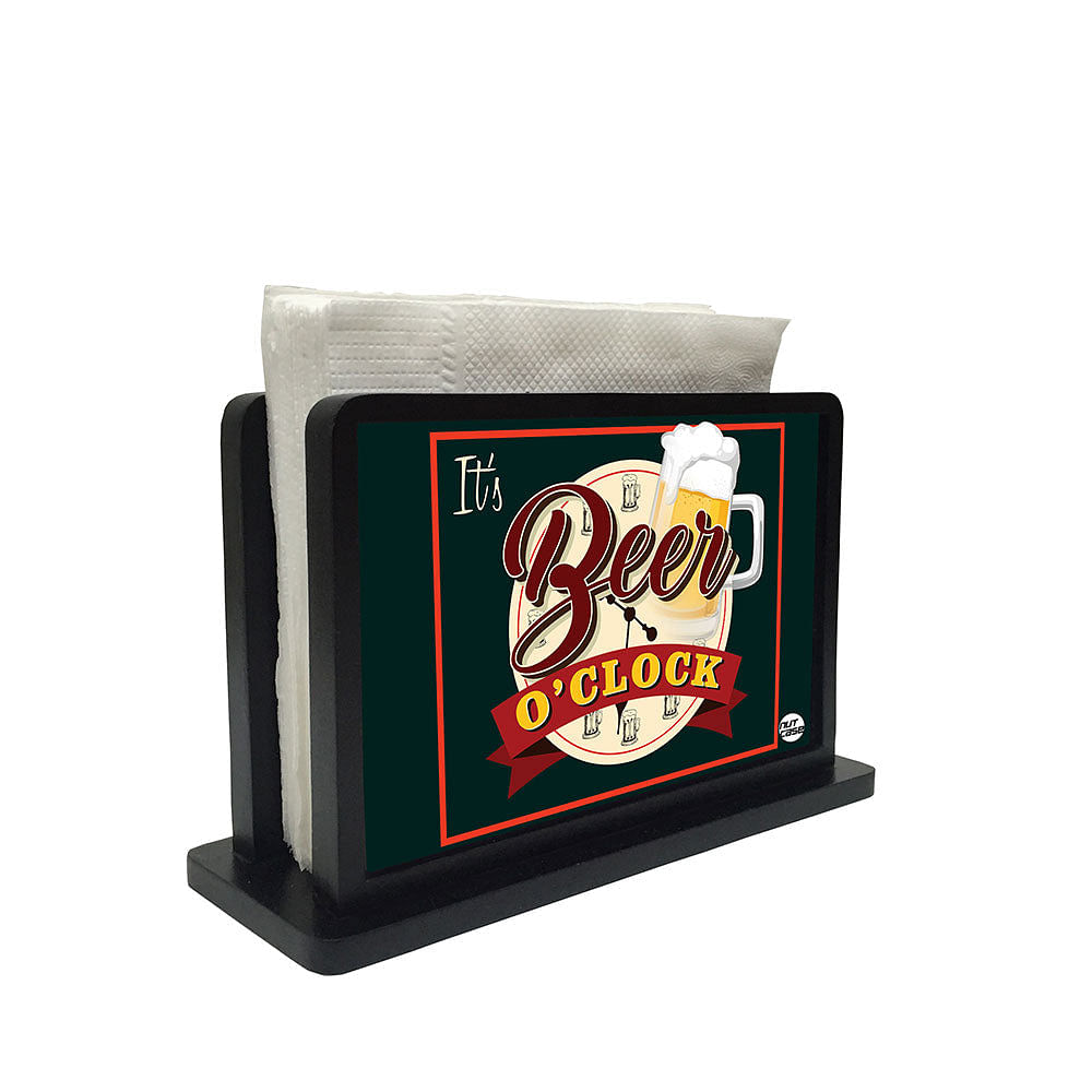 Tissue Holder Paper Napkin Stand - Beer O'Clock Nutcase