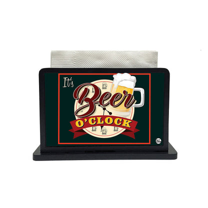 Tissue Holder Paper Napkin Stand - Beer O'Clock Nutcase