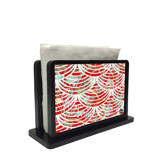 Tissue Holder Paper Napkin Stand - Red Waves Nutcase