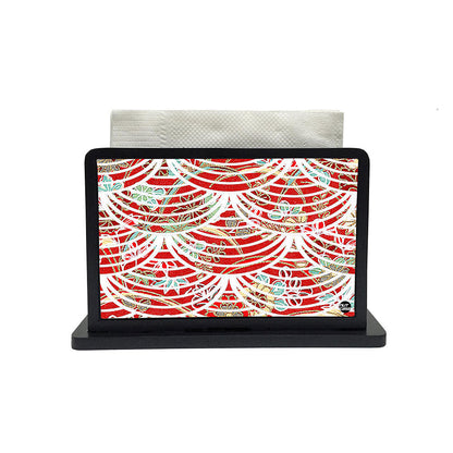 Tissue Holder Paper Napkin Stand - Red Waves Nutcase