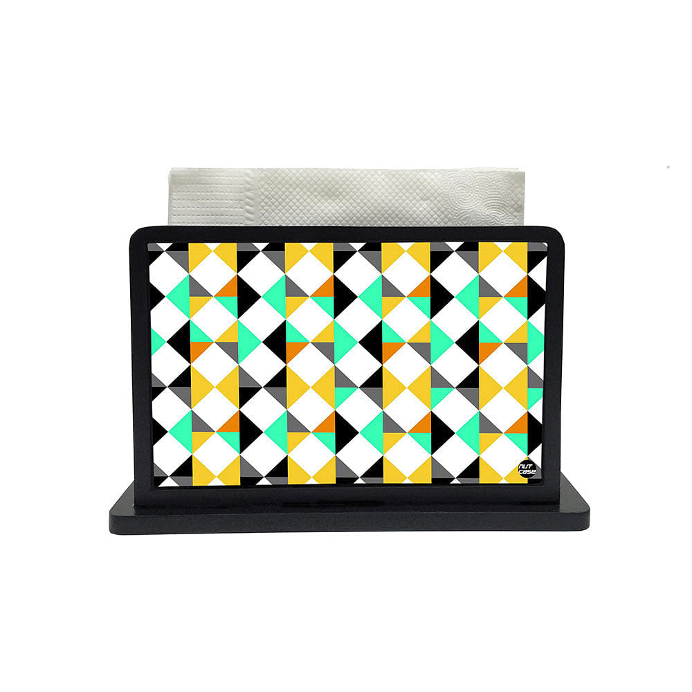 Tissue Holder Paper Napkin Stand - Yellow And Green Diamonds Nutcase