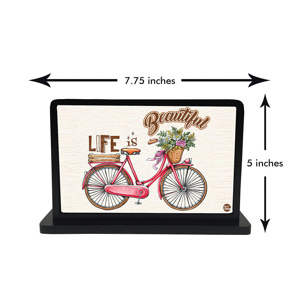 Tissue Holder Paper Napkin Stand - Life Is Beautiful Cycle Nutcase