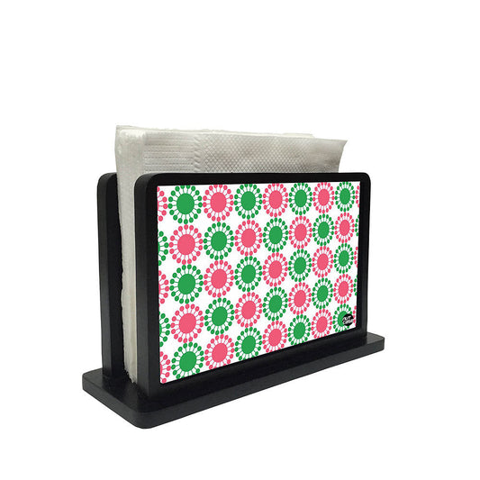 Tissue Holder Paper Napkin Stand - Floral Pink And Green Nutcase