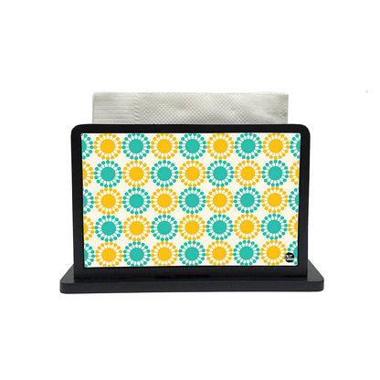 Tissue Holder Paper Napkin Stand - Floral Yellow And Blue Nutcase