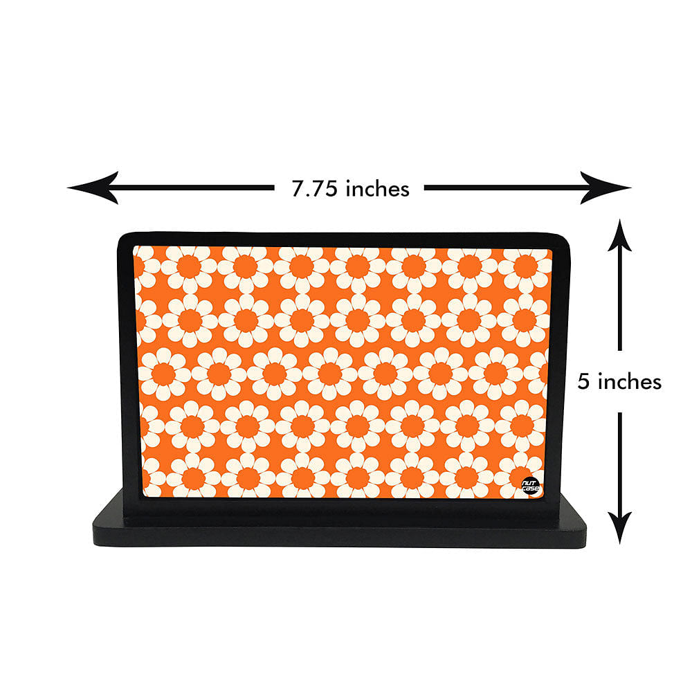 Tissue Holder Paper Napkin Stand - Orange Flowers Nutcase