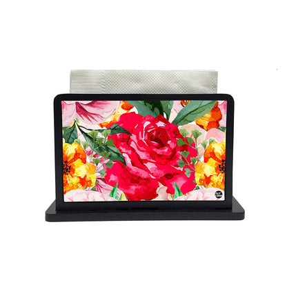 Tissue Holder Paper Napkin Stand - Red Roses Nutcase