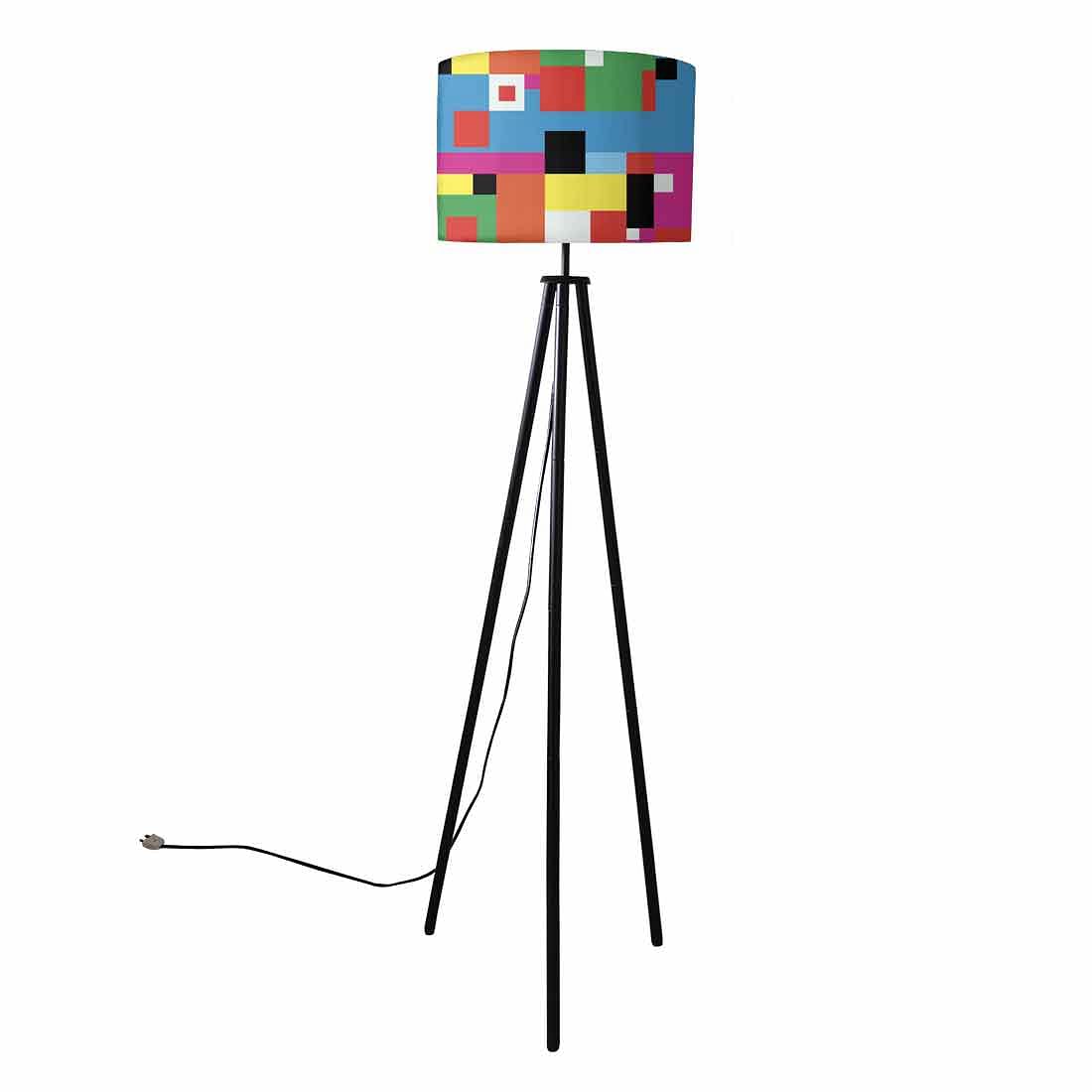 Tripod Standing Floor Lamp -Abstract Color Blocks Nutcase