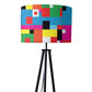 Tripod Standing Floor Lamp -Abstract Color Blocks Nutcase