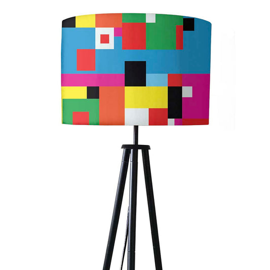 Tripod Standing Floor Lamp -Abstract Color Blocks Nutcase